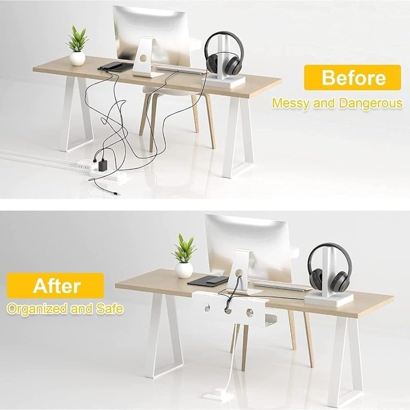 Under Desk Cable Management Duct With Reinforced Metal Ventilated Design - Image 5